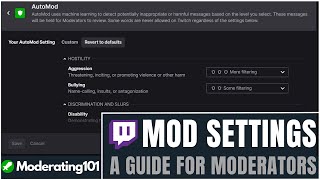 A Moderators Guide to Mod settings  Moderating101 [upl. by Euell]