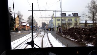 VBZ Zürich Tram  Linie 7 Bahnhof Stettbach  Wollishofen  Bombardier Be 56 Cobra [upl. by Goetz]