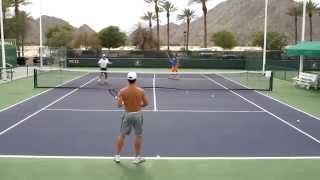 Fabio Fognini Practice 2014 BNP Paribas Open Indian Wells [upl. by Fornof]