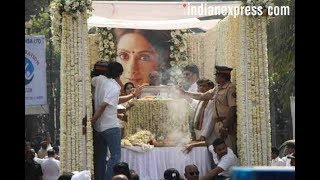 Sridevi funeral final journey begins [upl. by Saxela]