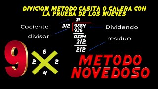 División Método Casita O Galera Y Prueba De Los Nueves O Exclusión De Los Nueves [upl. by Navap820]