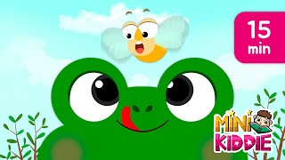 Five Little Speckled Frogs amp More  15 Minutes Kids Songs  Nursery Rhymes with Lyrics  Mini Kiddie [upl. by Cavuoto]