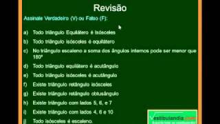 Matemática  Aula 34  Geometria Plana  Triângulos  Noções Gerais  Parte 2  Final [upl. by Dranal]