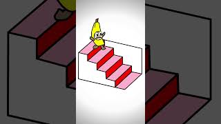 Stairs ILLUSION  Banana Cat Animation  Original by Qdandymemes shortsvideoviral [upl. by Atirhs]