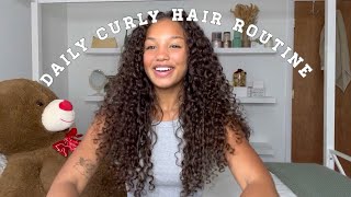 TUTORIAL  MY DAILY CURLY HAIR ROUTINE [upl. by Knarf208]