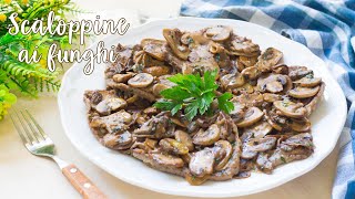 Scaloppine ai Funghi  Ricetta Facile Secondo con Contorno  55Winston55 [upl. by Hoeve]