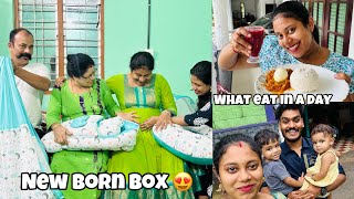 WHAT EAT IN A DAY  UNBOX NEW BORN BOX ❤️ [upl. by Maze]