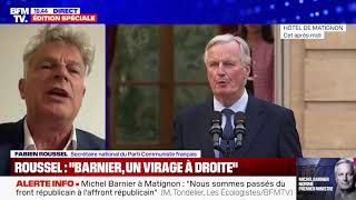 Réaction de Fabien Roussel à la nomination de Michel Barnier comme Premier ministre [upl. by Ydnagrub]