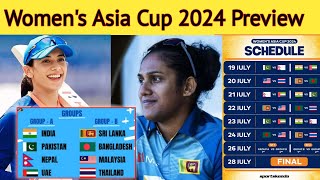 Womens T20 Asia Cup 2024। Schedule Teams Host Nation Dates Venues amp Timing Announced [upl. by Aivonas]