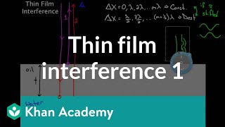 Thin Film Interference part 1  Light waves  Physics  Khan Academy [upl. by Shiekh]