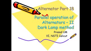 Alternator18 Dark Lamp Method Parallel Operation [upl. by Budge520]