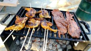 Grilling citrus marinated chicken and Beef steak ranchero [upl. by Theona783]