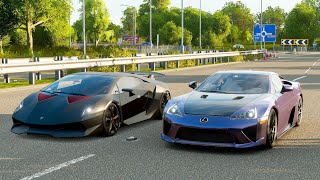 Forza Horizon 4 Drag race Lexus LFA Twin Turbo vs Lamborghini Sesto Elemento [upl. by Airetas519]