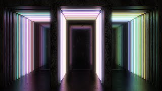 Flashing Rainbow Neon Lights Laser Flicker Corridor Tunnels Shine 4K Background VJ Video Effect [upl. by Rovit169]