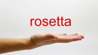 How to Pronounce rosetta  American English [upl. by Doggett]