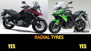 Kawasaki Versys 650 VS Suzuki VStrom 650 XT specs features kawasaki versys650 vstrom650xt [upl. by Cagle755]