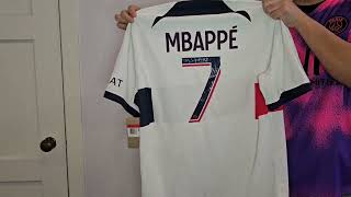 Unboxing Authentic Kylian Mbappé PSG 202324 Away Jersey Paris SaintGermain Kit by Nike [upl. by Winola]