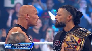 The Rock and Roman Reigns have a STAREDOWN on SMACKDOWN 👀  WWE on ESPN [upl. by Psyche703]