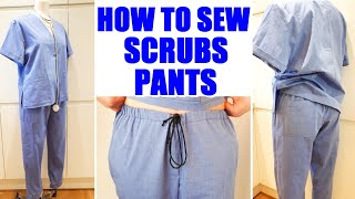 How to Sew Nurses Scrubs Pants Trousers For the Love of Scrubs [upl. by Light943]