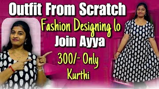 Outfit From Scratch  300Only in Low Budget kurti  Fashion Designing  latest Trending Designs [upl. by Raseac629]