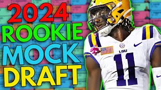 2024 DYNASTY ROOKIE MOCK DRAFT for Dynasty Fantasy Football 1QB [upl. by Aliahkim173]