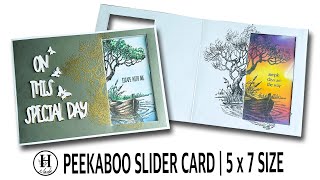 PFS Peekaboo Slider Card  Handmade Card  5x7 size Card [upl. by Eelan455]