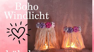 Windlicht häkeln boho upcycling Anleitung [upl. by Urbani672]