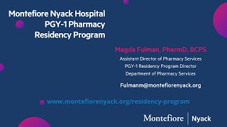 Montefiore Nyack Pharmacy Residency Program [upl. by Brawner]