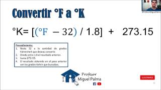 De grados Fahrenheit °F a grados Kelvin °K  Conversión unidades de temperatura [upl. by Odilo]