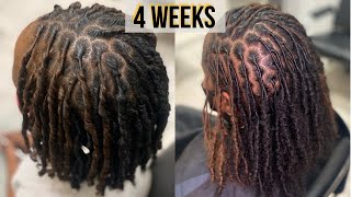 First Retwist on Coils Starter Locs  Cshaped Parting  Curly Ends [upl. by Ardnaik538]