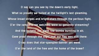 Star Spangled Banner US National Anthem with Lyrics [upl. by Nauqad518]