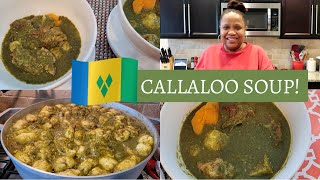 Callaloo Soup with Pigtail Smoked Turkey Dumpling amp Provision [upl. by Chris]