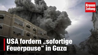 USA fordern „sofortige Feuerpause“ in Gaza  kronetv NEWS [upl. by Abibah]