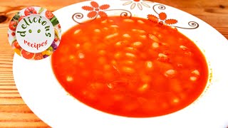 Haricot Beans Cooked in Tomato Sauce Recipe  Turkish Kuru Fasulye Navy Bean [upl. by Eux]