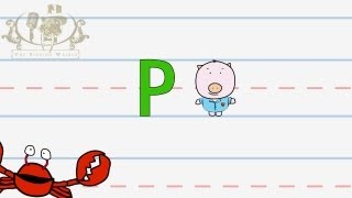 Write the letter P  Alphabet Writing lesson for children  The Singing Walrus [upl. by Westbrooke]