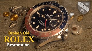 Restoration of a Broken Rolex  GMT Master  Internal Damage [upl. by Eerrehc]