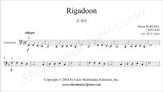 Purcell  Rigadoon Z 653  Cello [upl. by Einnaj]