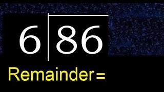 Divide 86 by 6  remainder  quotient  Division with 1 Digit Divisors  Long Division  How to do [upl. by Yelich]