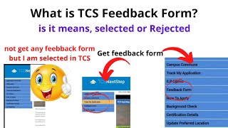 What is TCS Feedback form in NextStep Portal  is it means selected or rejected TECH LECTURE [upl. by Gunar780]