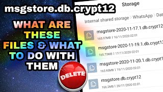 msgstoredbcrypt12 WhatsApp Database Files  How to Delete amp Make Space  The Indian Freelancer [upl. by Icyaj438]