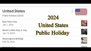 United State public holidays 2024 [upl. by Annairol591]