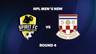 NPL Men’s NSW Round 4 NWS Spirit FC v Sydney United 58 FC [upl. by Newfeld]