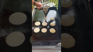 Pancakes with Dippy Eggs on the Weber Slate Griddle weber blackstone breakfast [upl. by Maria]