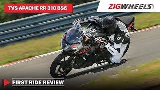 🏍️ TVS Apache RR 310 BS6 First Ride Review 🏁  Now with Riding modes  ZigWheels [upl. by Velick500]