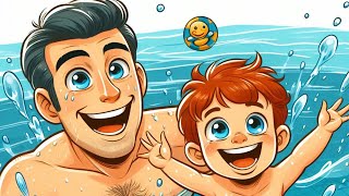 Lenfant et le père samusent à la piscine  Comptines pour enfants [upl. by Pepe679]