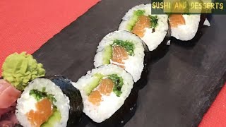 Futomaki Sushi Roll Salmon Wakame Philadelphia Special Futomaki Sushi Roll Sushi Series Part 5 2019 [upl. by Eicyak]