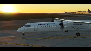 Westjet Encore q400  Full flight from Vancouver International to Kelowna  RNP approach [upl. by Collis]