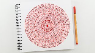 How to draw Mandala Art for beginners  Easy colorful Mandala  DoodleZentangle drawing [upl. by Eyahsal]