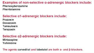 Alpha Blockers  Alpha 1 Selective amp Alpha 2 Selective [upl. by Giraud]