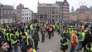 Gele hesjes tweede demonstratie in Amsterdam 15 dec 2018 [upl. by Tigirb]